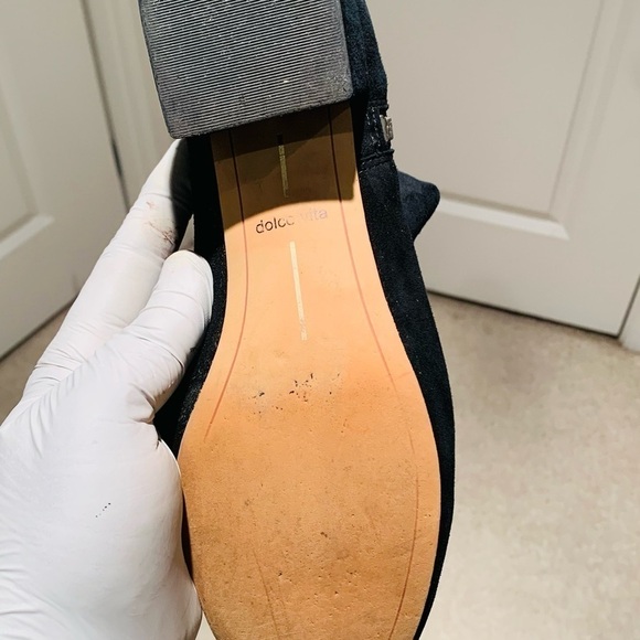 Dolce Vita Women Black Suede Ankle Boot with Side Silver Zipper. - Picture 10 of 13